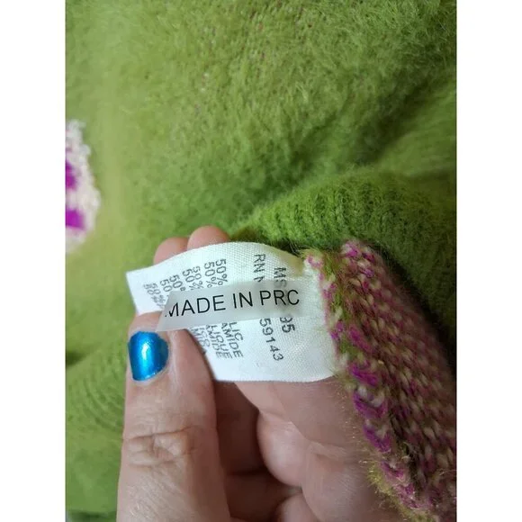 FRNCH Paris Ulyssia Floral Sweater Coquette Soft Boho Cottage Green Sz Medium - Picture 8 of 8